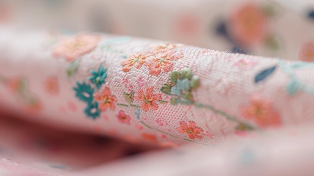 Haftowany wzór w pastelowych kolorach
